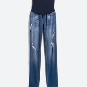 Maternity jeans 1822 Denim distressed skinny leg size large